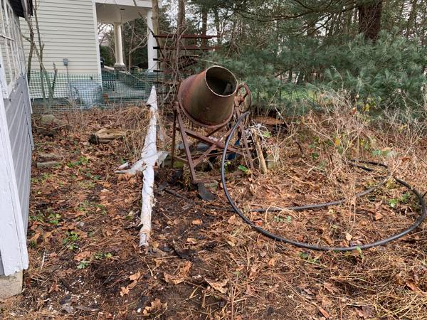 a photo of a cement mixer NJR removed in Easton Connecticut