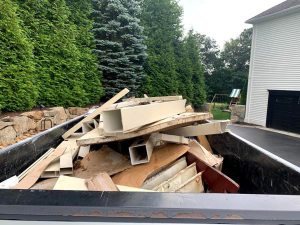 dumpster loaded with demo debris in Easton Connecticut