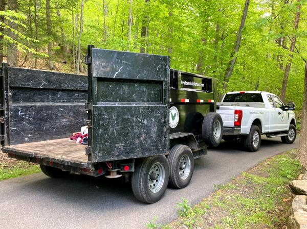 Photo of NJR's truck being loaded with junk in New Fairfield, CT